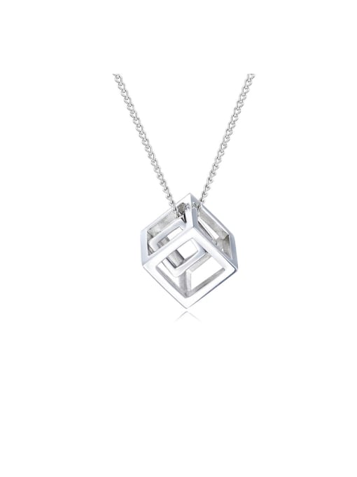 steel pendant +Chain Titanium With Smooth  Simplistic Geometric Pendants