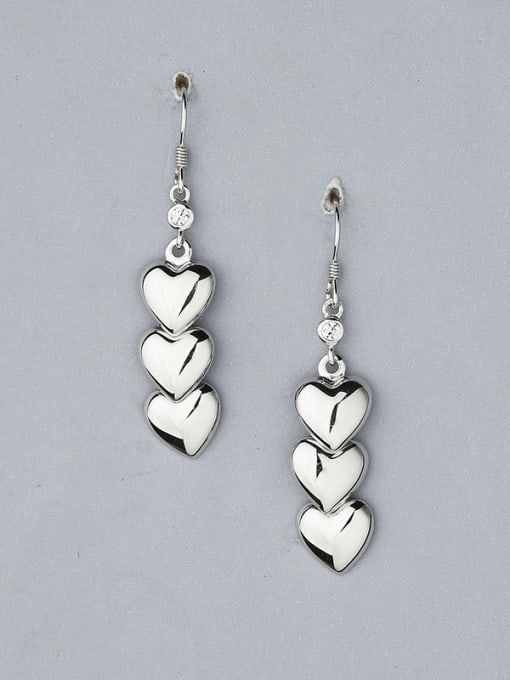 One Silver Simple Little Heart shapes 925 Silver Earrings