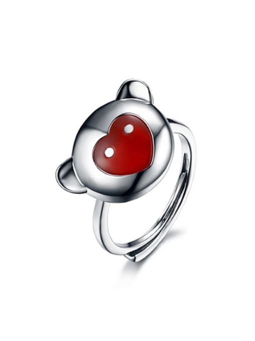 red Personalized Carnelian Zodiac Monkey Ring