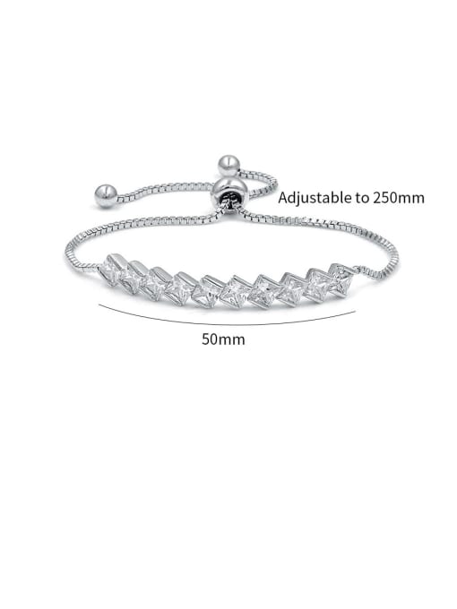 Mo Hai Copper With Cubic Zirconia Simplistic Diamond Adjustable Bracelets 3