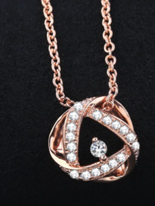 Rose Gold Exquisite Geometric Shaped AAA Zircon Necklace