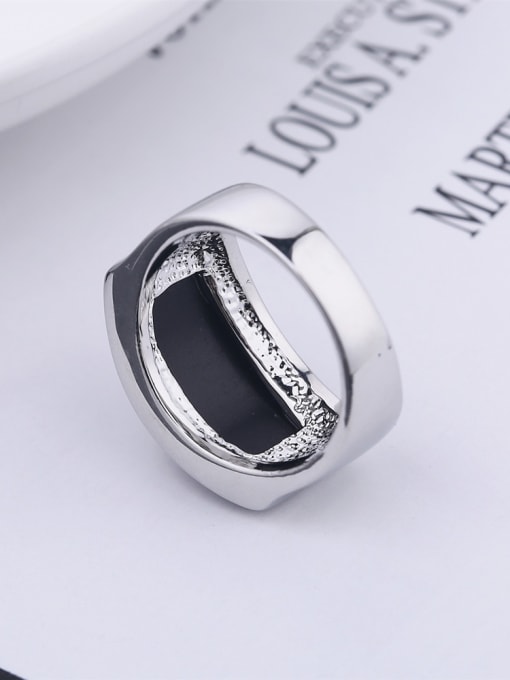Wei Jia Simple Resin stone Platinum Plated Alloy Ring 2