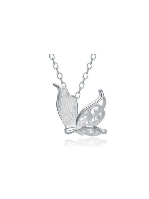 kwan Lovely Hollowed Out Butterfly Silver Necklace