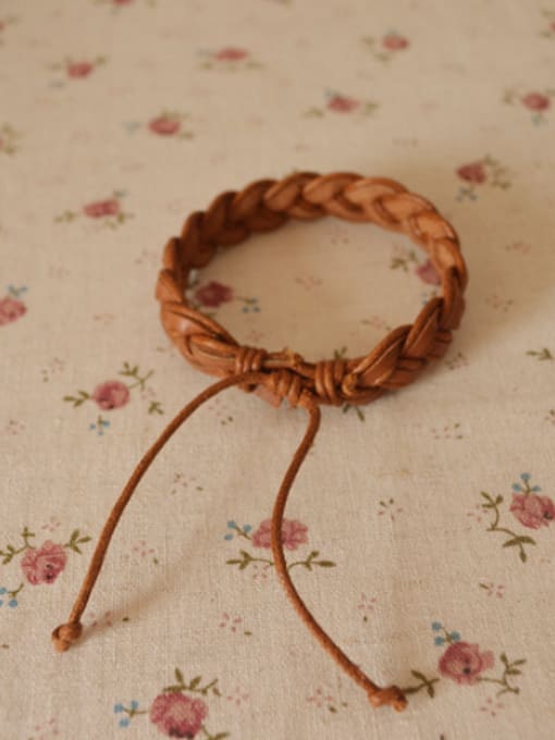 Dandelion Men Cownhide Leather Twist Bracelet 0