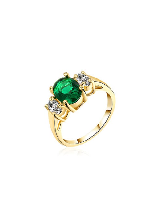 Ronaldo Exquisite Green Round Shaped Zircon Ring 0