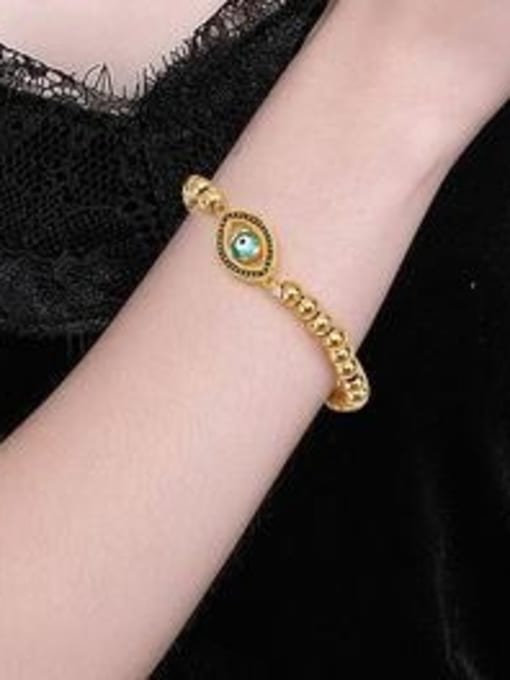 CONG Personality Gold Plated Eye Shaped Titanium Bracelet 1
