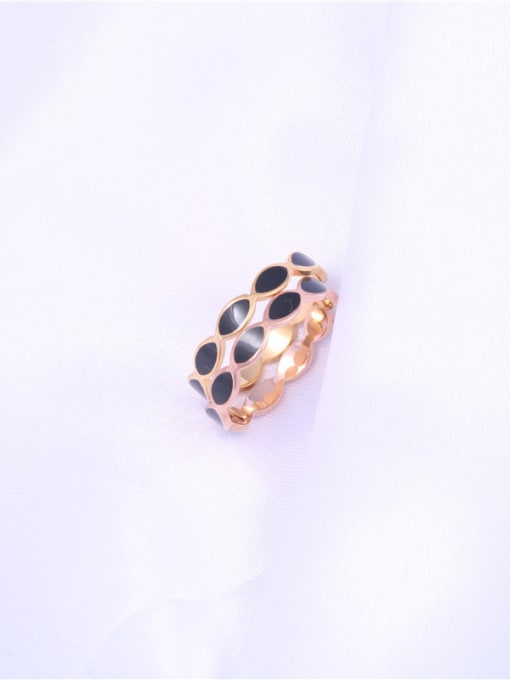 GROSE Titanium With Gold Plated Simplistic Round Band Rings 2
