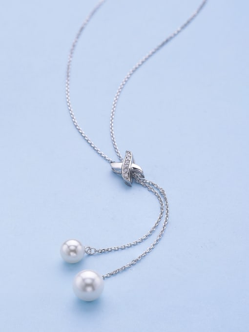 One Silver 2018 S925 Silver Pearl Necklace 0