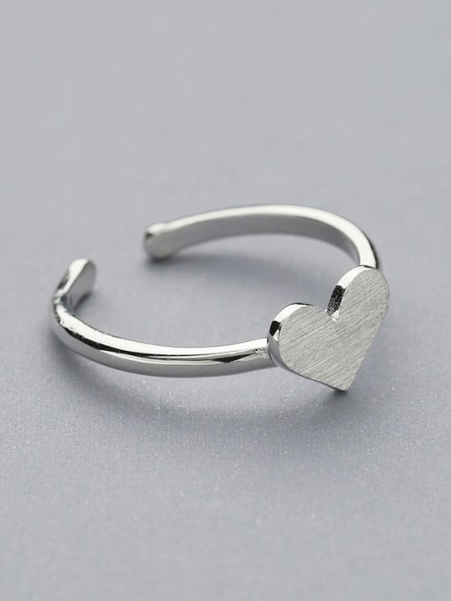 One Silver Trendy 925 Silver Heart Shaped Ring 3