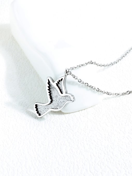 Open Sky Titanium With Rose Gold Plated Simplistic Insect Little Bird Necklaces 3