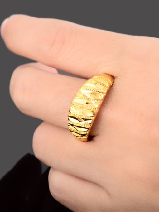 Yi Heng Da Fashionable 24K Gold Plated Geometric Design Copper Ring 2