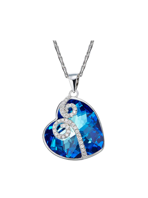 CEIDAI Blue Heart Shaped Necklace 0