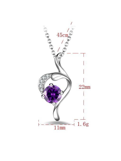 Ya Heng Fashion Hollow Heart Cubic Zirconias Pendant Copper Necklace 4