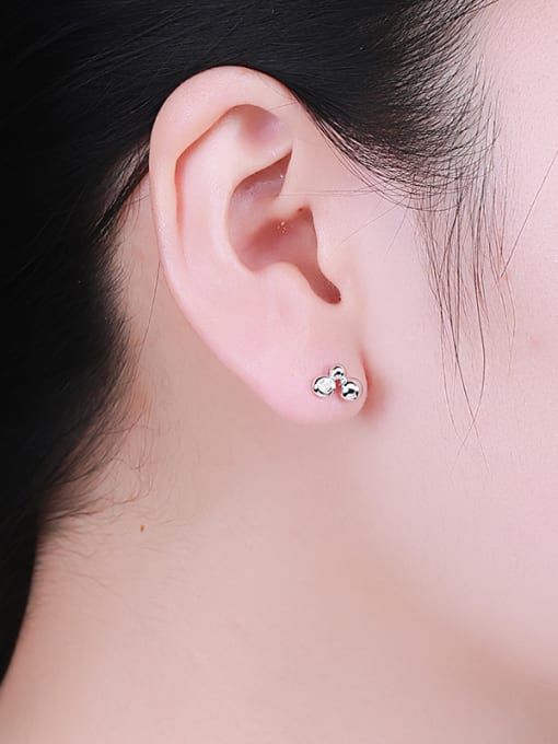 One Silver Exquisite Ball Shaped stud Earring 1