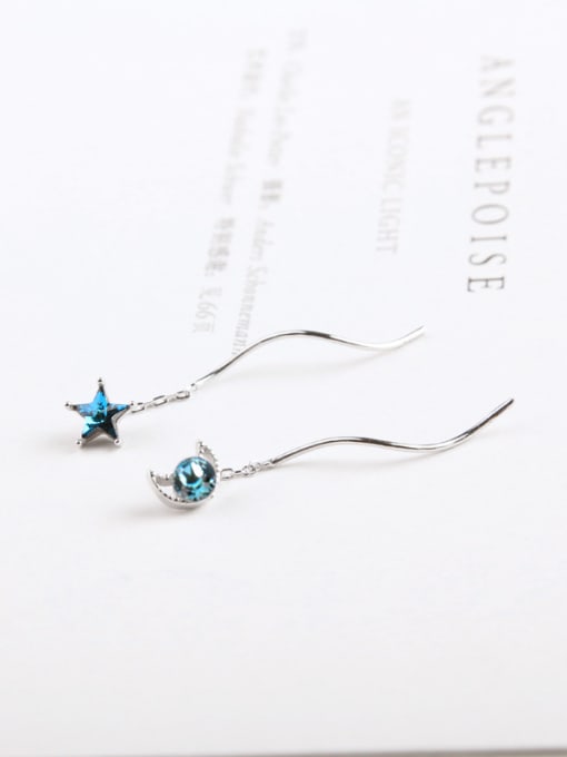 Peng Yuan Austria Crystal Moon Star Line Earrings 2