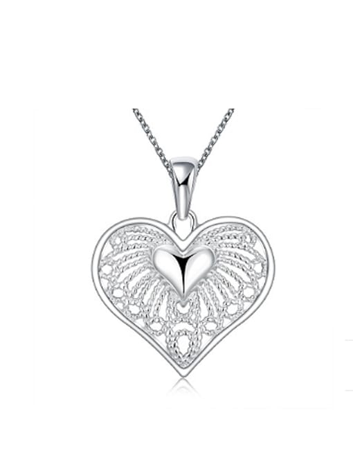 OUXI Simple Hollow Heart shaped Necklace
