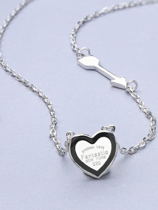 One Silver Fashion Heart Necklace 2