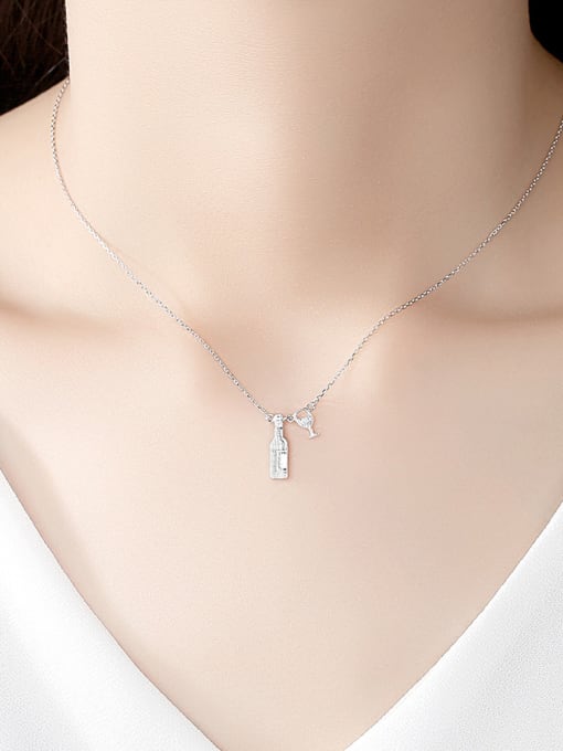 CCUI 925 Sterling Silver With smooth Personality Irregular Necklaces 1