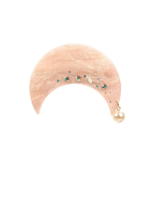 Naked Pink Alloy With Platinum Plated Simplistic Cosmic Starry Sky  Moon Barrettes & Clips