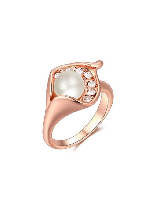 Ronaldo All-match Lip Shaped Artificial Pearl Ring 0