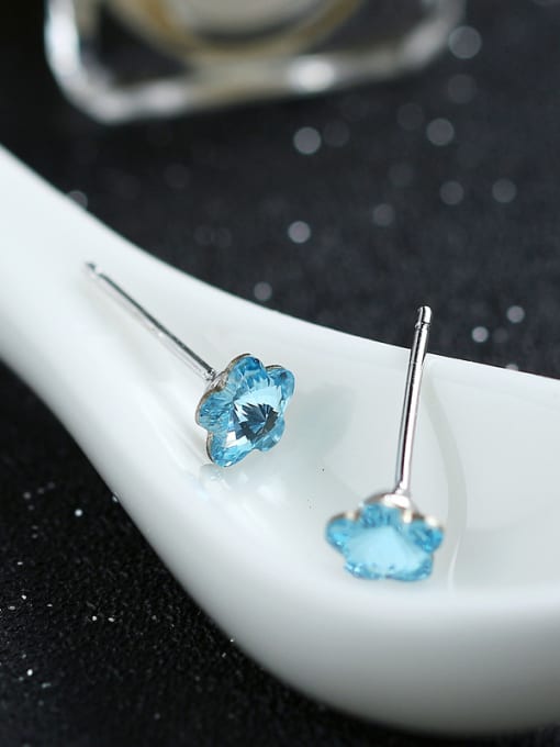 kwan Blue Shining Crystal Fashion Stud Earrings 3