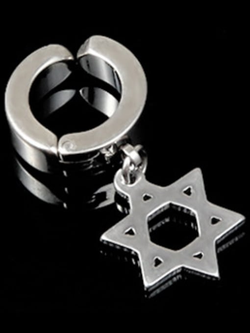 Section 4 Steel Hexagram Stainless Steel With Gun Plated Punk Cross animal Clip On Earrings