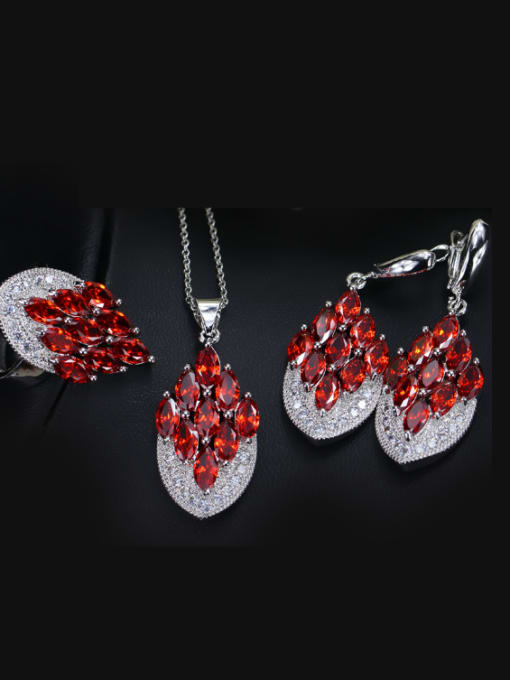 The Red Ring Is 7 Yards Exquisite Luxury Wedding Accessories Jewelry Set