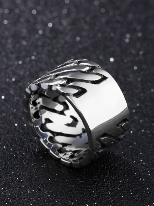 Open Sky Personalized Wide Titanium Men Ring 2