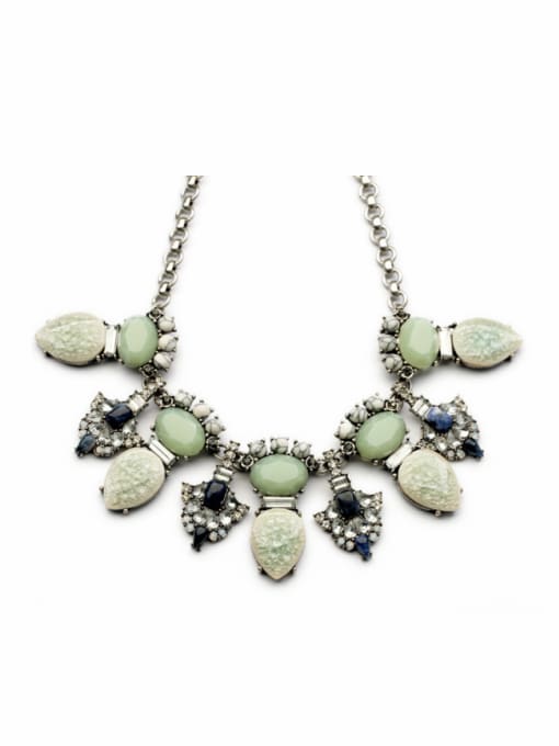 KM Luxury Artificial Stones Alloy Necklace 1