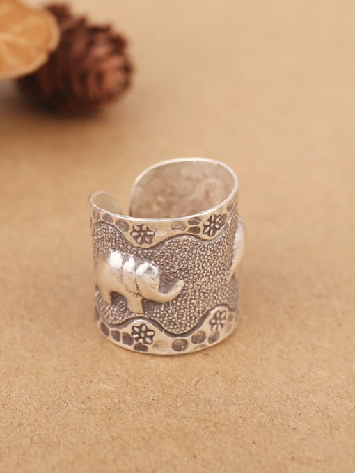 Peng Yuan Retro Little Elephant Silver Ring 3