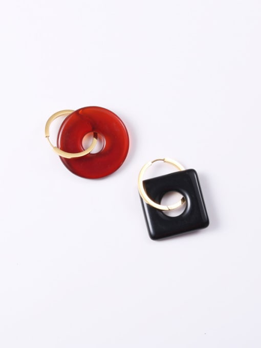 GROSE Titanium With Gold Plated Simplistic Geometric Clip On Earrings 0