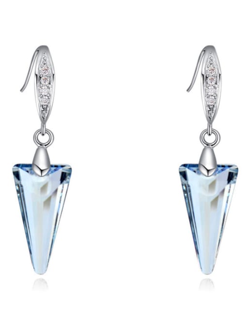 Blue Fashion Triangle austrian Crystals Alloy Earrings