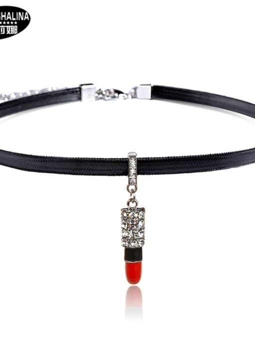 X198 lipstick bright red Stainless Steel With Fashion Animal Necklaces