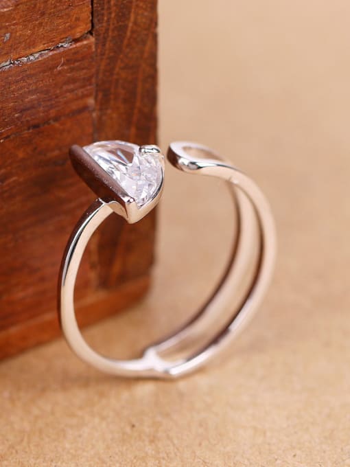 Peng Yuan Platinum Plated Zircon Opening Midi Ring 2