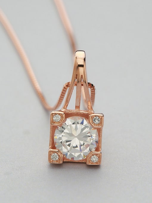 One Silver Rose Gold Plated Geometric Shaped Pendant 0