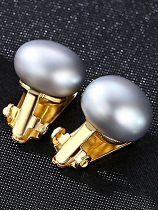 Grey 18K-Gold Sterling Silver 10-15mm natural pearl earrings