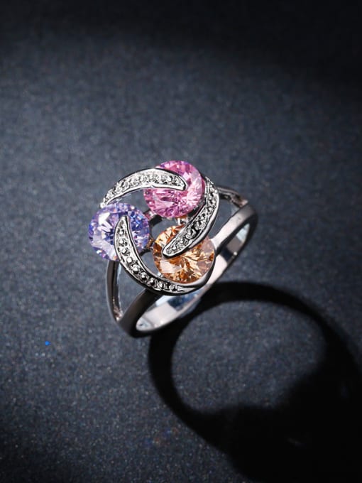 L.WIN Exquisite Colorful Zircons Ring 0