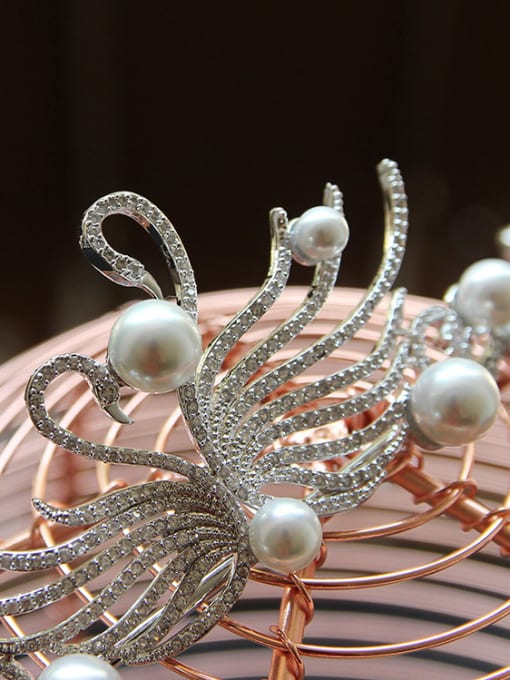 Cong Love Artificial Pearls Women Zircons Elegant Fashion Hair Accessories 3