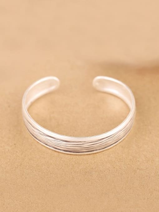 Peng Yuan Retro Sterling Silver Handmade Opening Bangle