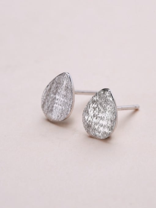 One Silver 925 Silver Water Drop Shaped Earrings 1