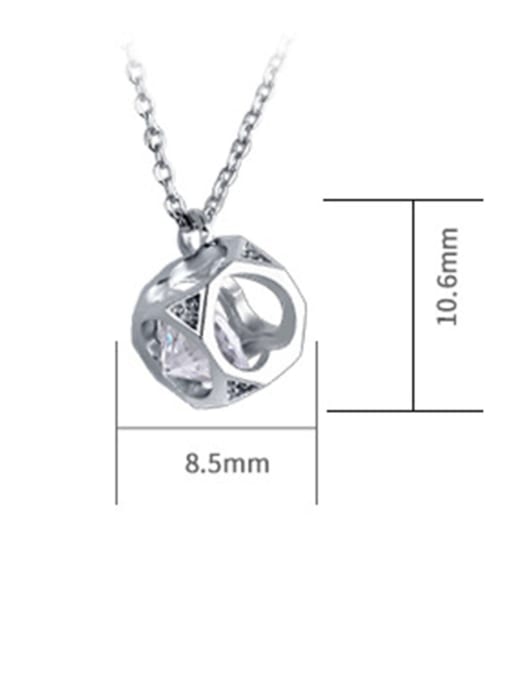 Dan 925 Sterling Silver With Cubic Zirconia Simplistic Hollow heart necklace 3