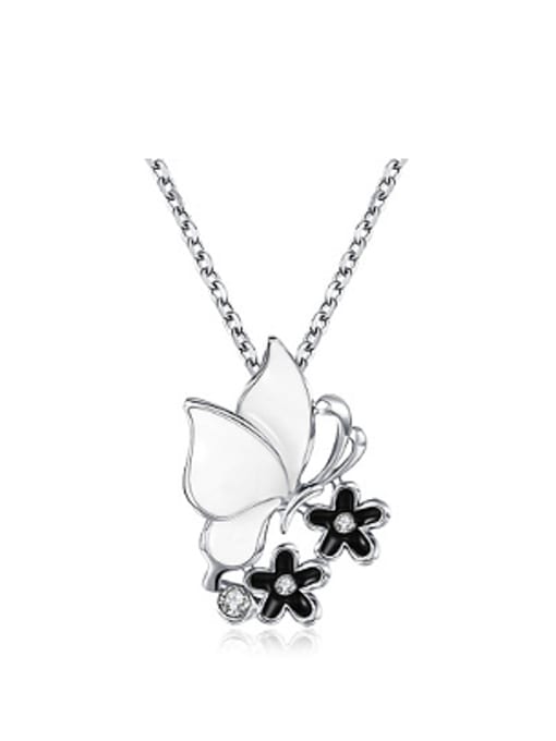 7 Fashion Butterfly Flowers Rhinestones Necklace