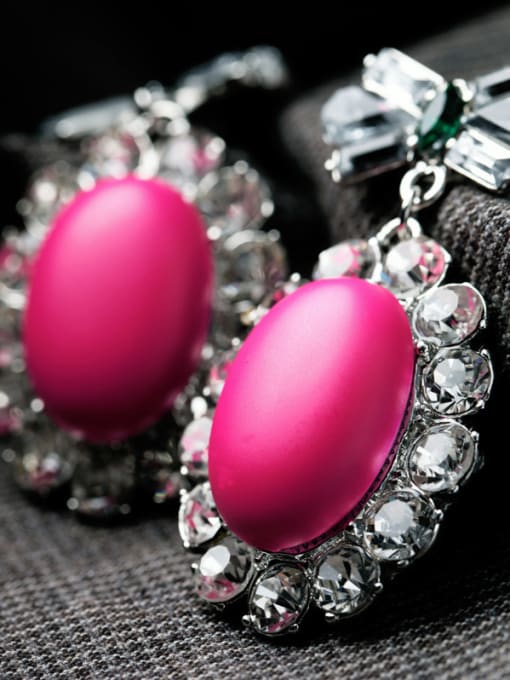 KM Luxury Rose Red Drop Chandelier earring 2