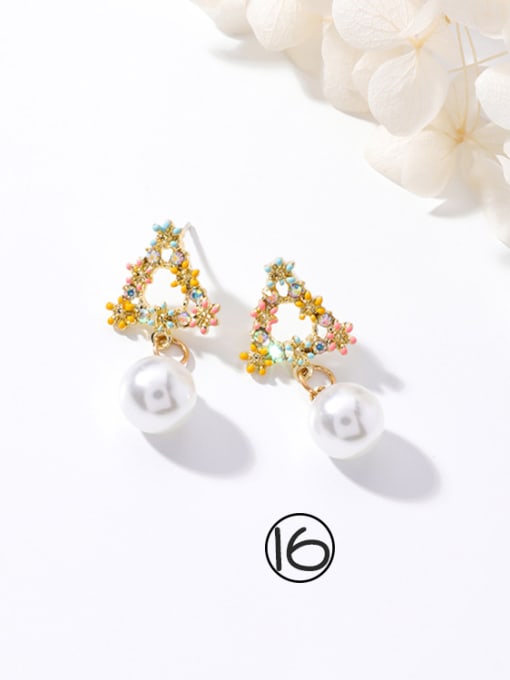 16#H4501 Alloy With Rose Gold Plated Simplistic Flower Stud Earrings