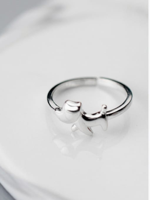 Rosh Lovely Dog Shaped Open Design S925 Silver Ring 1