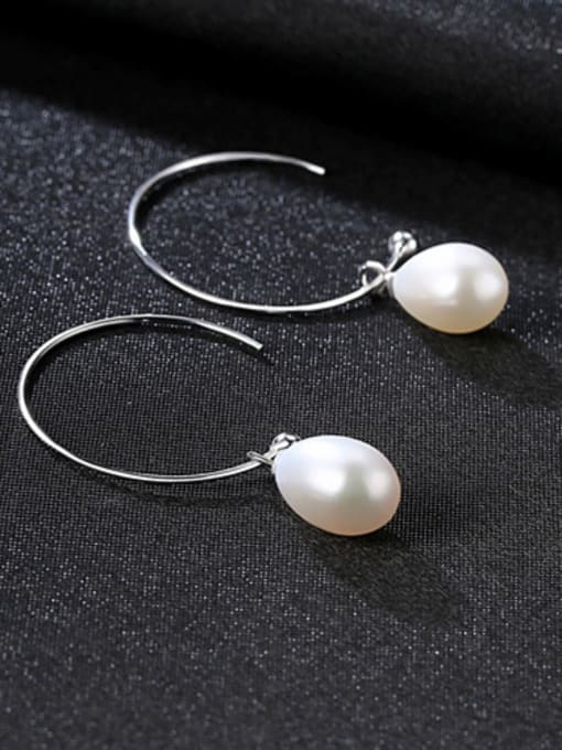 White Sterling silver freshwater pearls minimalist earrings
