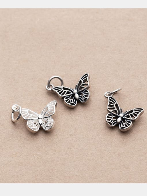 FAN 925 Sterling Silver With Antique Silver Plated Classic Butterfly Charms 2