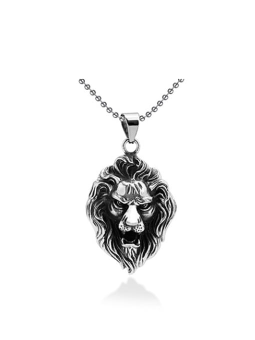 RANSSI Retro Lion Head Necklace 0