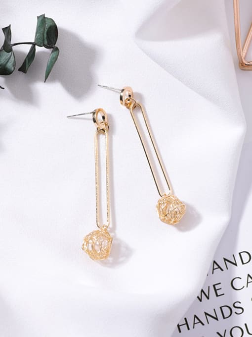 10#10296J Alloy With Gold Plated Personality Metal winding line Round Earrings