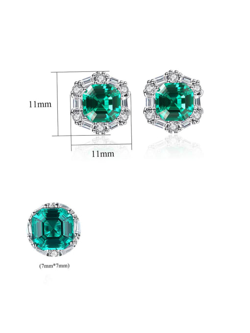 CCUI 925 Sterling Silver With Platinum Plated Delicate Geometric Stud Earrings 4